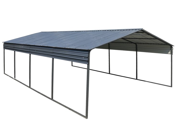 unused-onshine-12'-x-20'-galvanized-steel-carport,-verticle-tile,-sturdy-roof-image-11