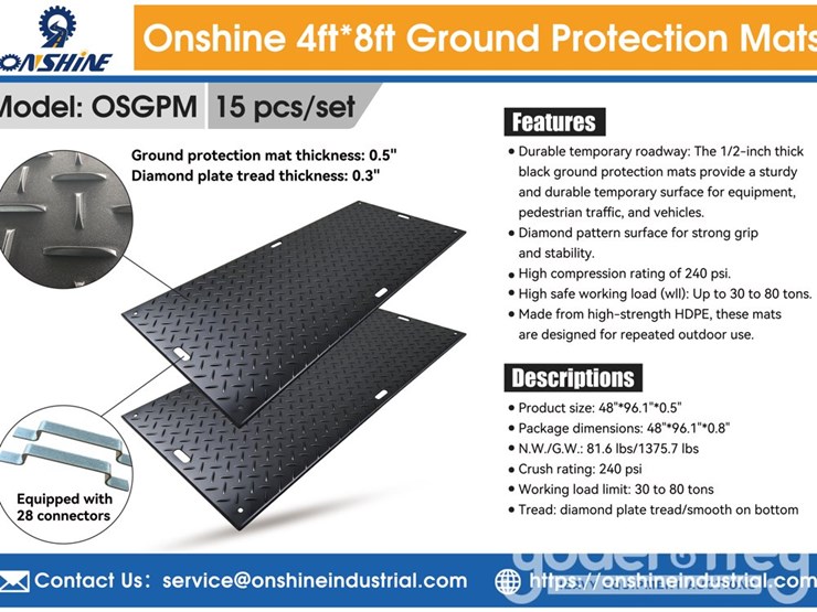 unused-onshine-4'-x-8'-ground-protection-mats,-black-diamond-plate-tread-design,-black-image-2