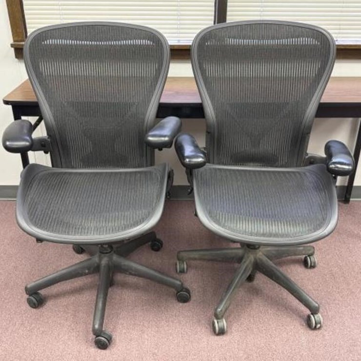 (2) Office Chairs with Adjustable Arm Rest