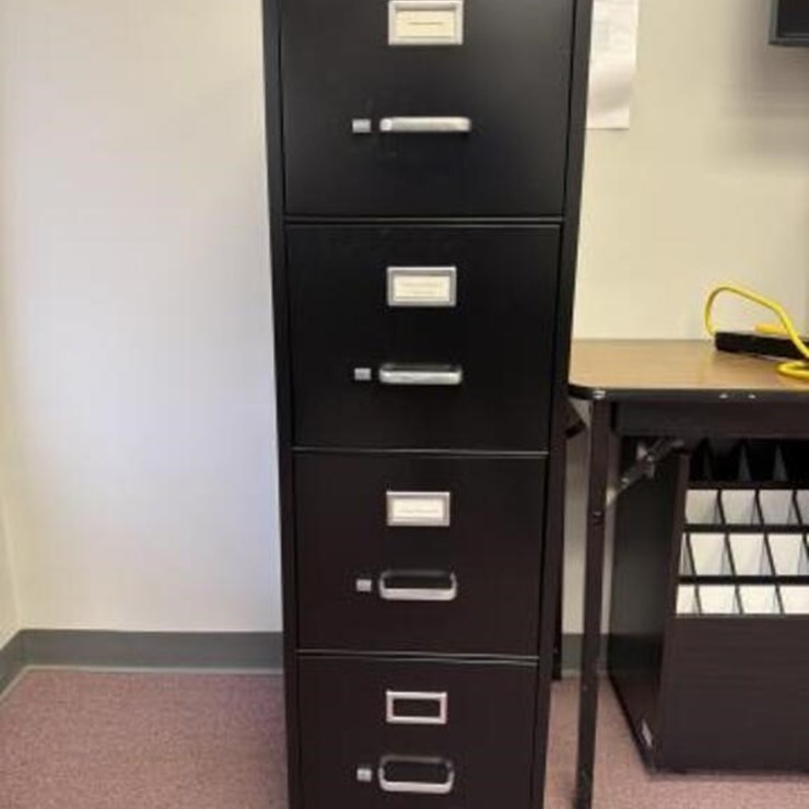 4 Drawer Black Filing Cabinet