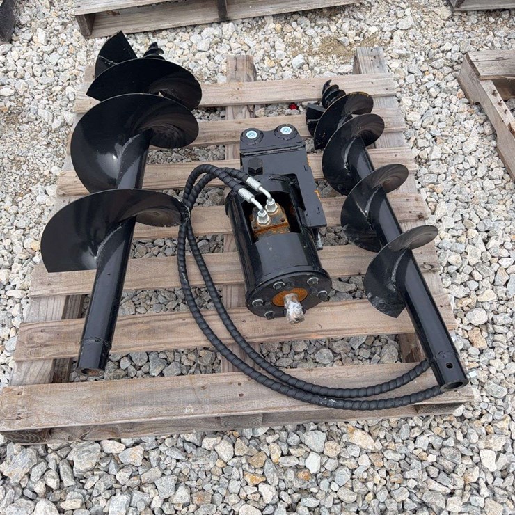 Hydraulic Earth Auger Attachment with Dual Augers