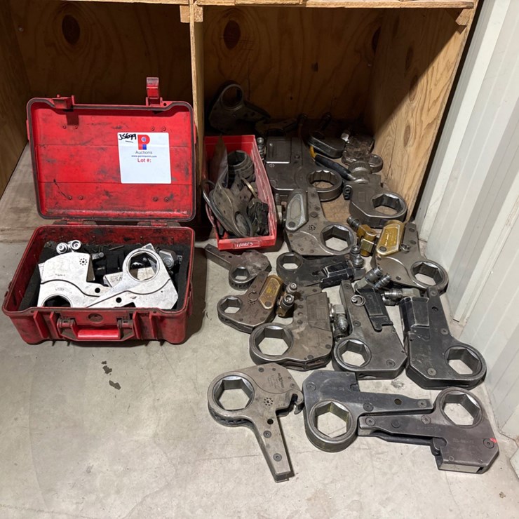 Lot of (19) assorted hydraulic torque wrenches & parts