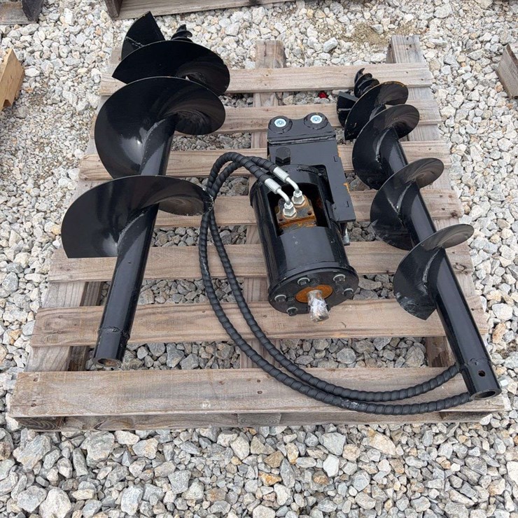 Hydraulic Earth Auger Attachment with Dual Augers