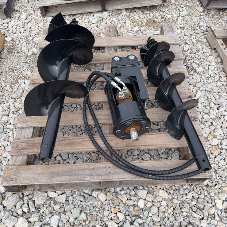 Hydraulic Earth Auger Attachment with Dual Augers