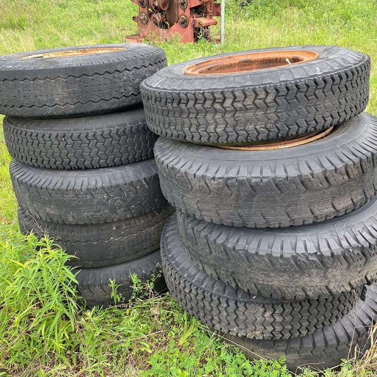 #1615 • (8) Semi Tires with Split Rims