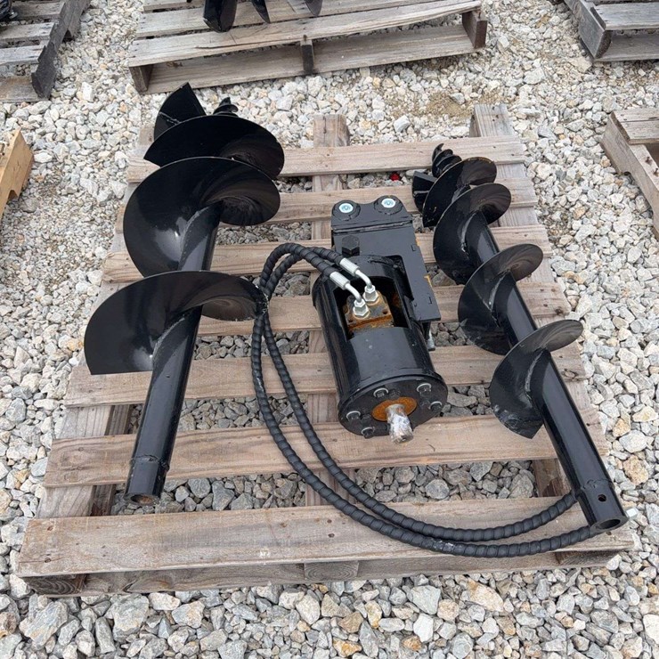 Hydraulic Earth Auger Attachment with Dual Augers