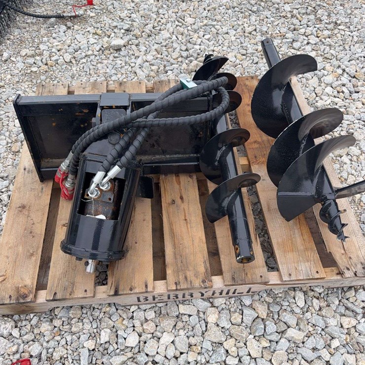 Hydraulic Earth Auger Attachment with Dual Augers