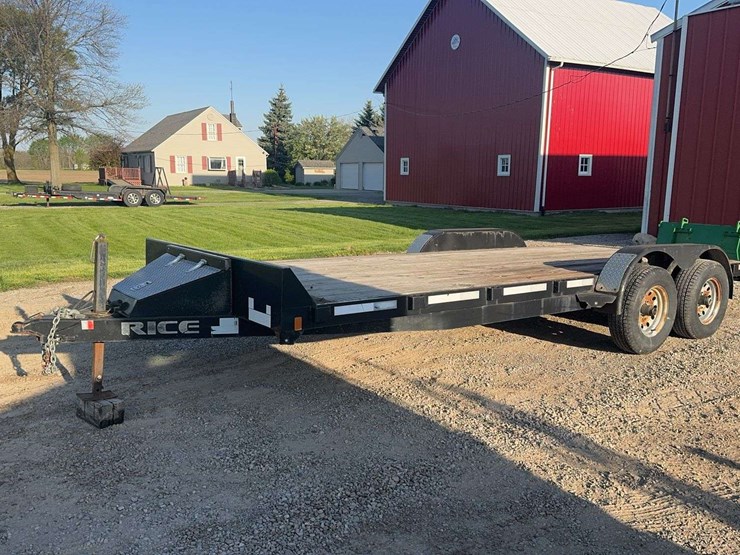 20’-rice-flatbed-bumper-pull-trailer---ramps-and-2’-dovetail-image-1