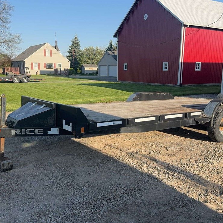20’ Rice Flatbed Bumper Pull Trailer - Ramps and 2’ dovetail