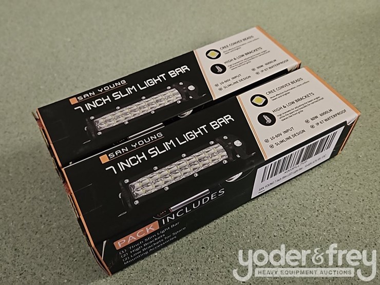 unused-7"-led-light-bars,-12v-60v,-60w,-mounting-brackets-(2-of)-image-1