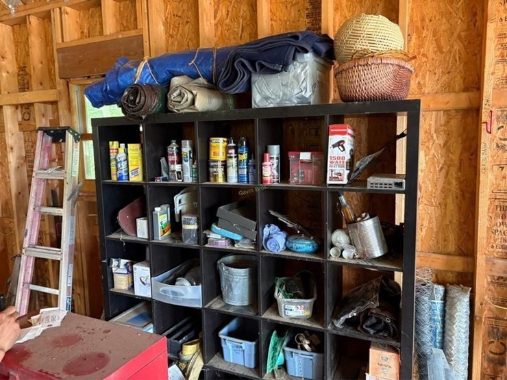 shelf-&-contents.-tarps,-baskets,-etc-image-1