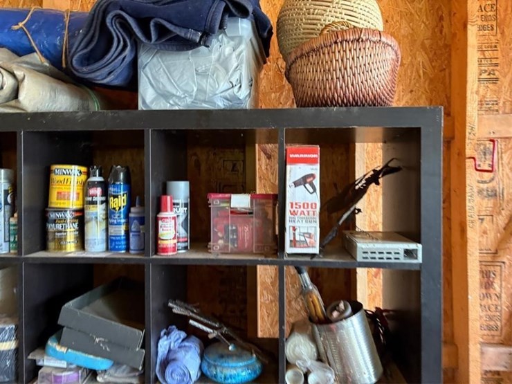 shelf-&-contents.-tarps,-baskets,-etc-image-4