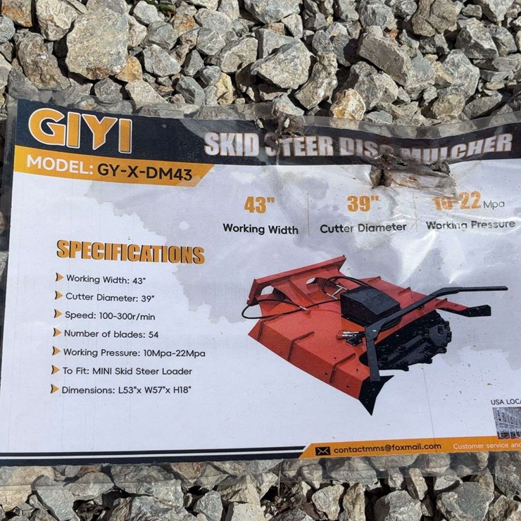 GIYI GY-X-DM43 Skid Steer Disc Mulcher