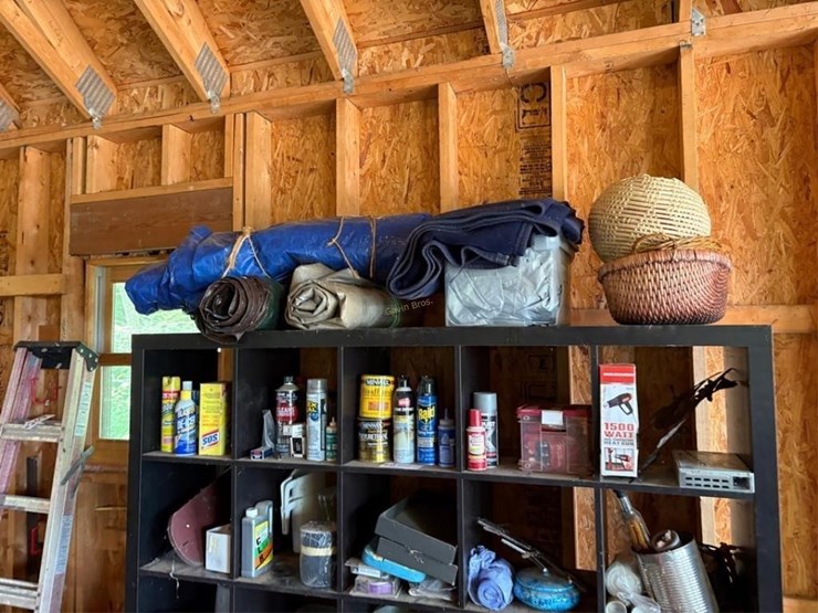 shelf-&-contents.-tarps,-baskets,-etc-image-2