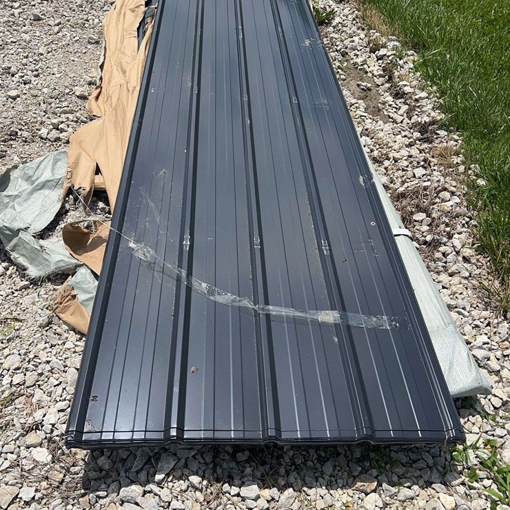 Dark Gray Ribbed Metal Roofing Panels