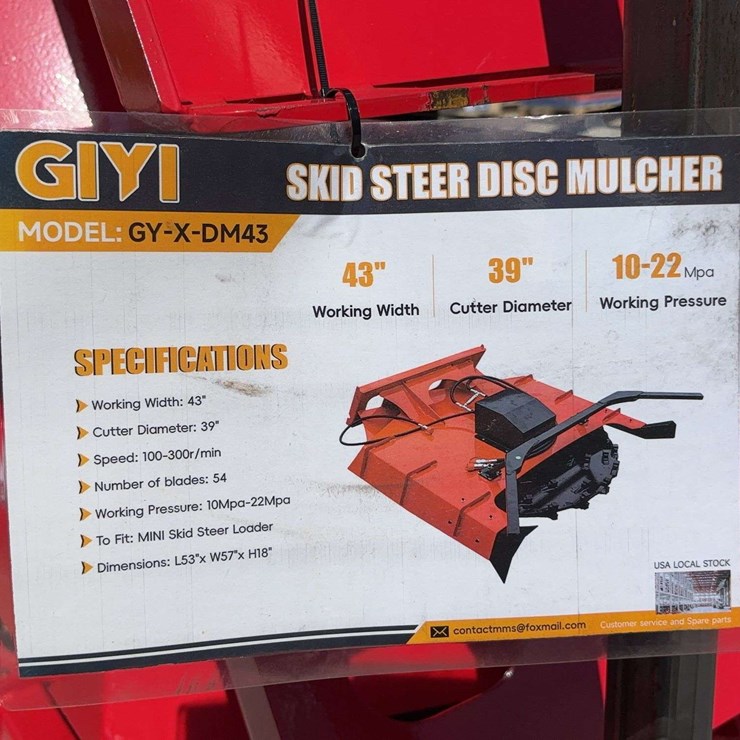 GIYI GY-X-DM43 Skid Steer Disc Mulcher