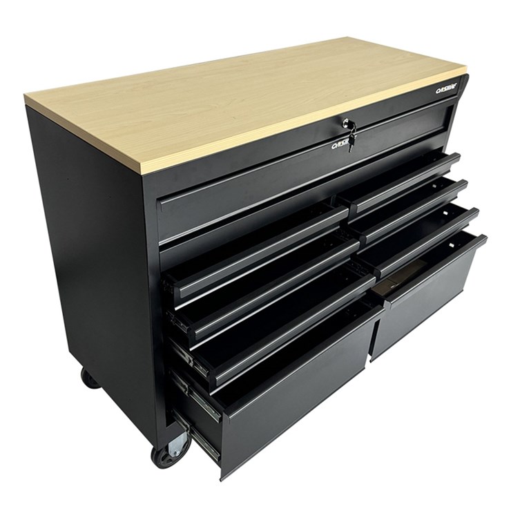 #4063 • ONSHINE 9 DRAWER ROLLING TOOL CABINET WITH SOLID WOOD TOP