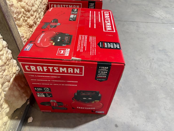 #49791-•-unused-craftsman-6-gallon-air-compressor-w/18-gauge-brad-nailer-image-8