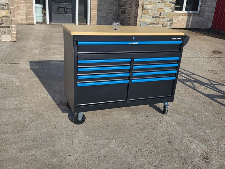 #4062-•-onshine-9-drawer-rolling-tool-cabinet-with-solid-wood-top-image-1