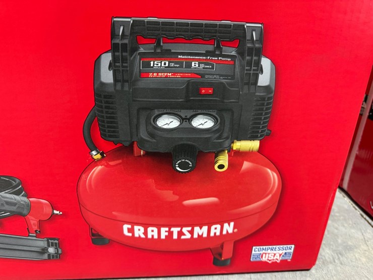 #49792-•-unused-craftsman-6-gallon-air-compressor-w/18-gauge-brad-nailer-image-5