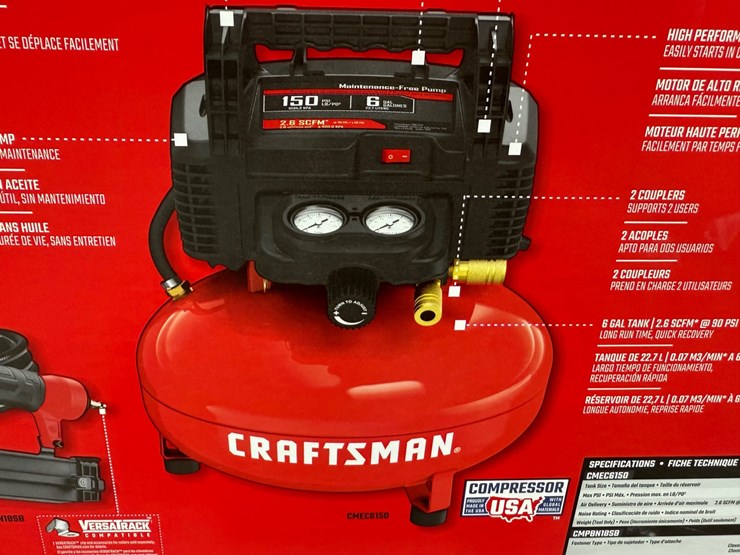 #49791-•-unused-craftsman-6-gallon-air-compressor-w/18-gauge-brad-nailer-image-5