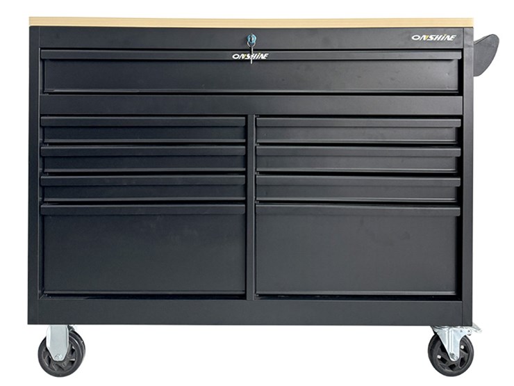 #4063-•-onshine-9-drawer-rolling-tool-cabinet-with-solid-wood-top-image-3