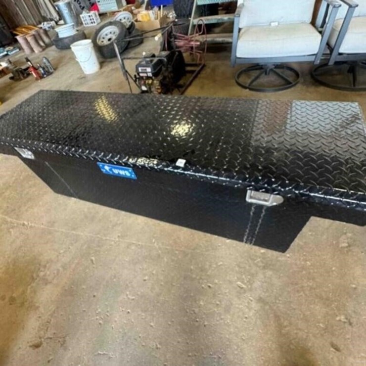 BLACK ALUMINUM TOOL BOX, 69"X20"