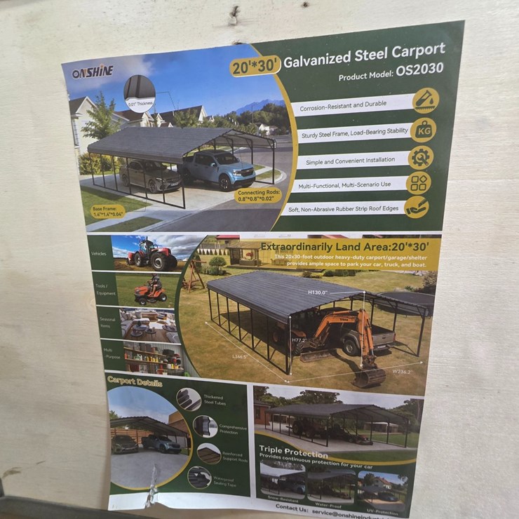 #4015 • ONSHINE CAR PORT 20X30
