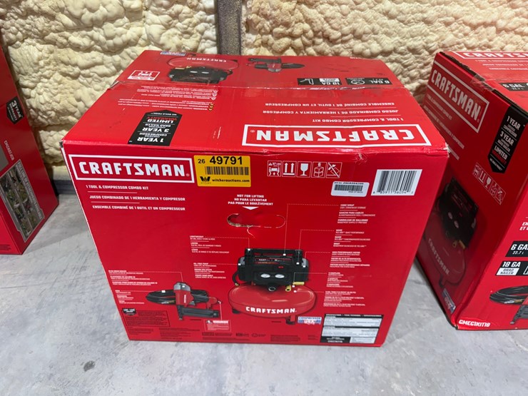 #49791-•-unused-craftsman-6-gallon-air-compressor-w/18-gauge-brad-nailer-image-1