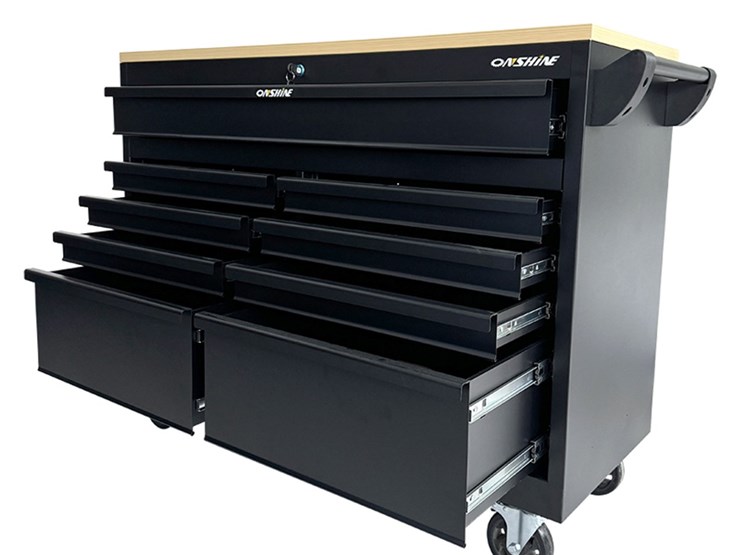 #4063-•-onshine-9-drawer-rolling-tool-cabinet-with-solid-wood-top-image-2