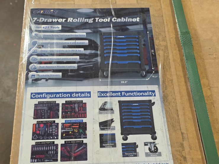 #4066-•-onshine-7-drawer-rolling-tool-cabinet-with-421-tools-image-12