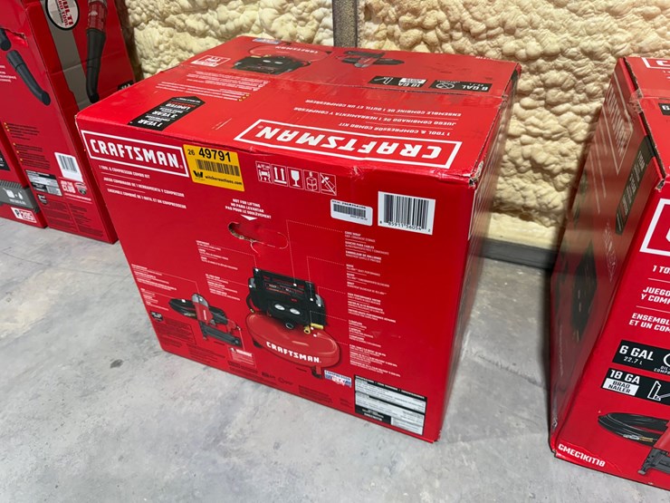 #49791-•-unused-craftsman-6-gallon-air-compressor-w/18-gauge-brad-nailer-image-2