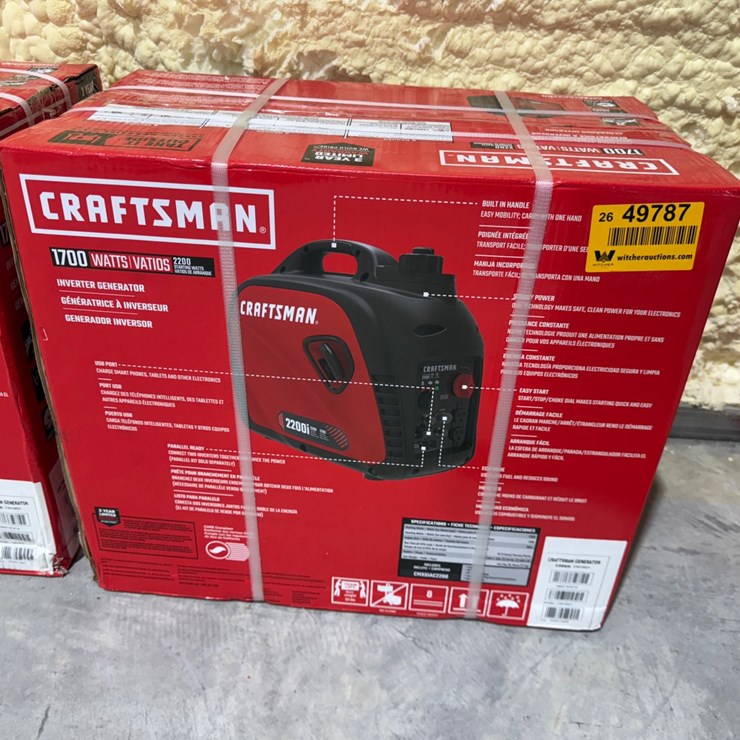 #49787 • Unused Craftsman 1700 Watt Invertor Generator