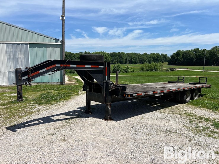 1989-durcholtz-25’-t/a-gooseneck-flatbed-trailer-image-1