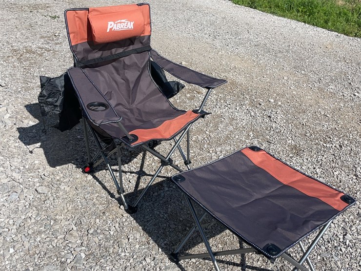 collapsible-camping-chair.-orange-brown.-comes-with-foot-stool-and-storage-bag!-image-2