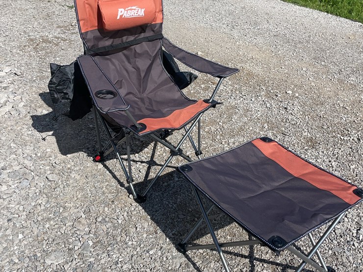 collapsible-camping-chair.-orange-brown.-comes-with-foot-stool-and-storage-bag!-image-2
