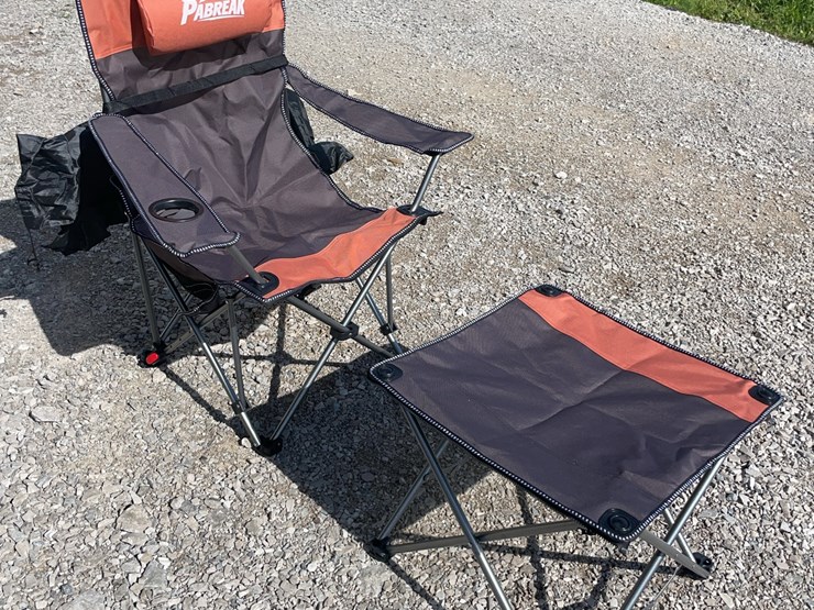 collapsible-camping-chair.-orange-brown.-comes-with-foot-stool-and-storage-bag!-image-2