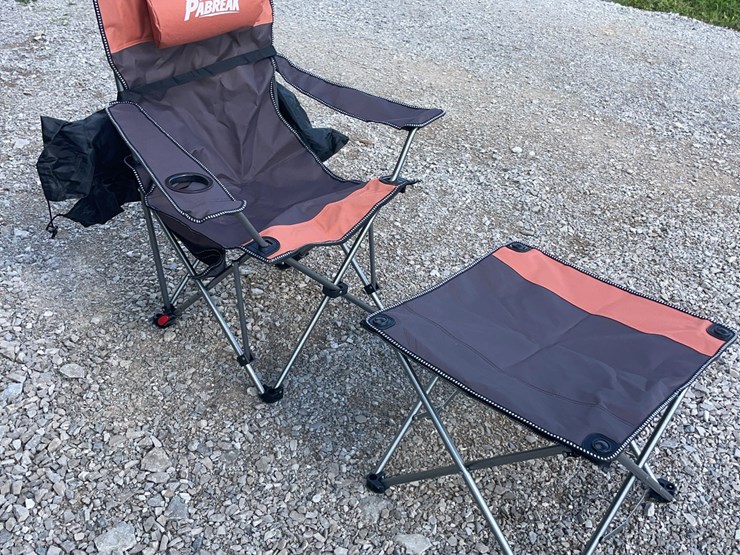 collapsible-camping-chair.-orange-brown.-comes-with-foot-stool-and-storage-bag!-image-2