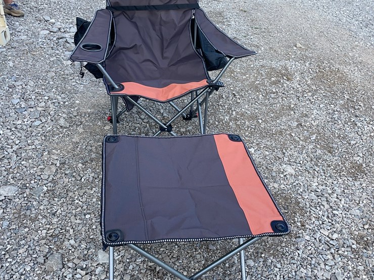 collapsible-camping-chair.-orange-brown.-comes-with-foot-stool-and-storage-bag!-image-1