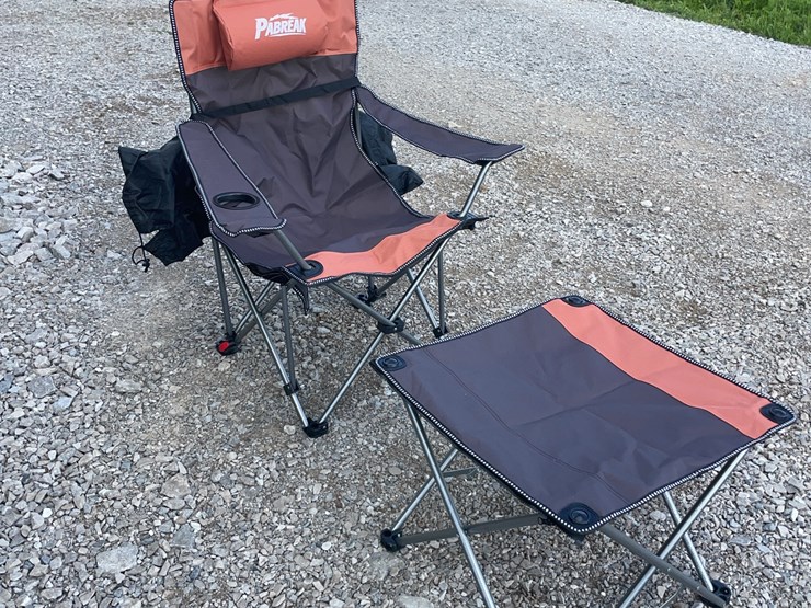 collapsible-camping-chair.-orange-brown.-comes-with-foot-stool-and-storage-bag!-image-2