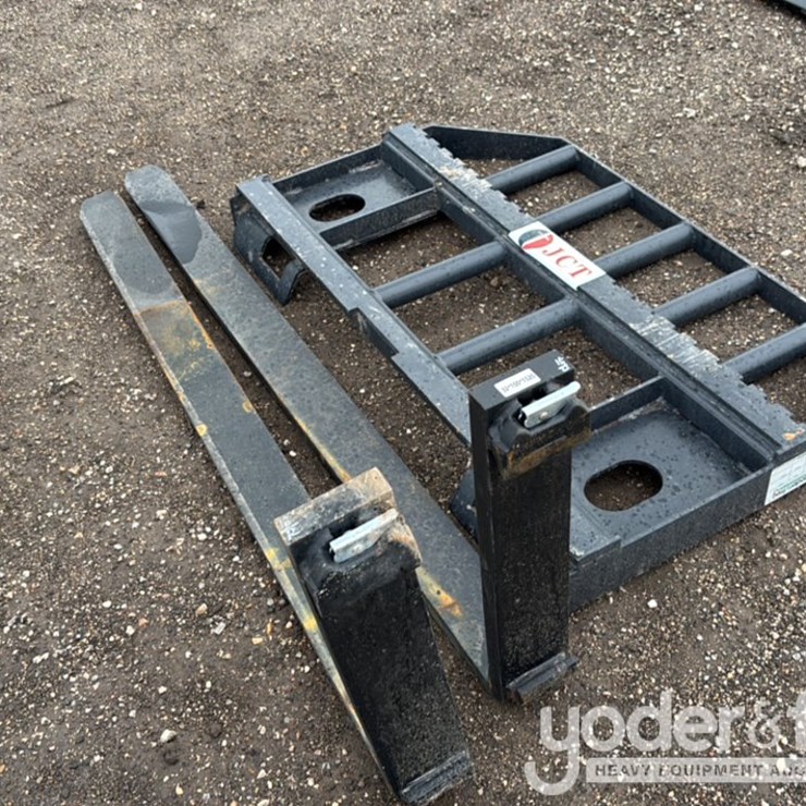 Unused JCT Pallet Fork Frame c/w 60" Long Tines Class III 800lbs to suit Skidsteer