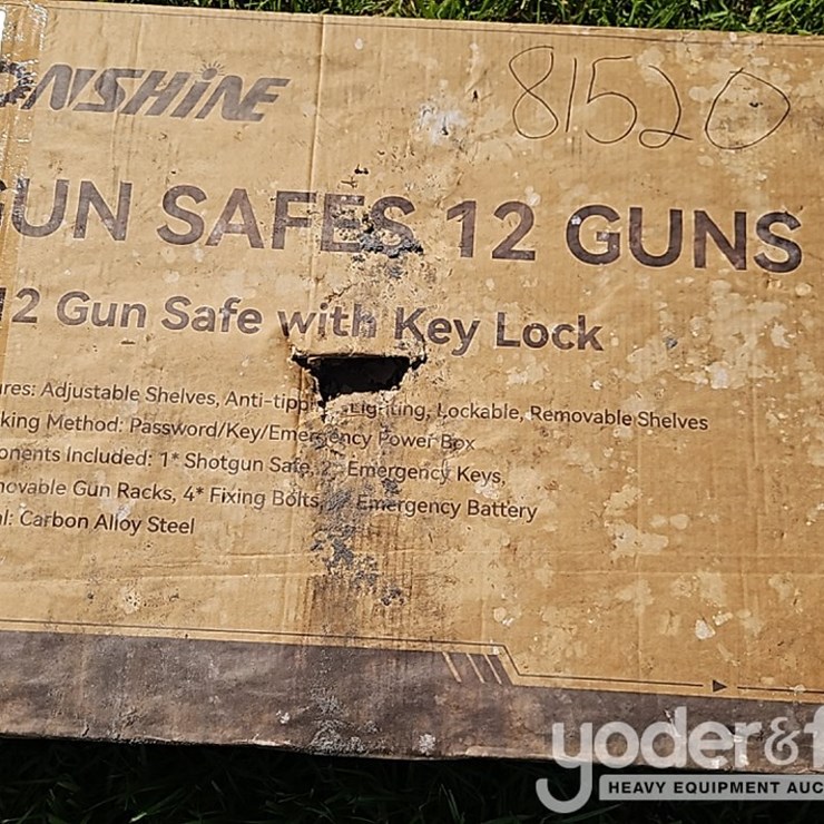 Unused 2026 Onshine 8-12 Gun Safe with Key Lock, 3 Movable Gun Rests, Electronic Lock, Mechanical Key