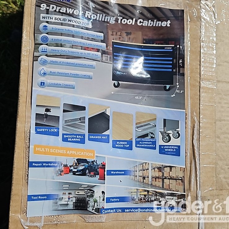 Unused 2026 Onshine 9 Drawer Rolling Tool Cabinet