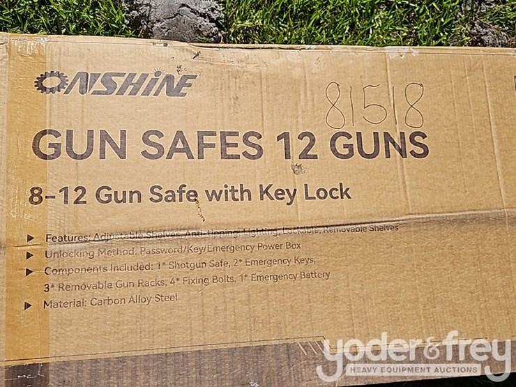 unused-2026-onshine-8-12-gun-safe-with-key-lock,-3-movable-gun-rests,-electronic-lock,-mechanical-key-image-1