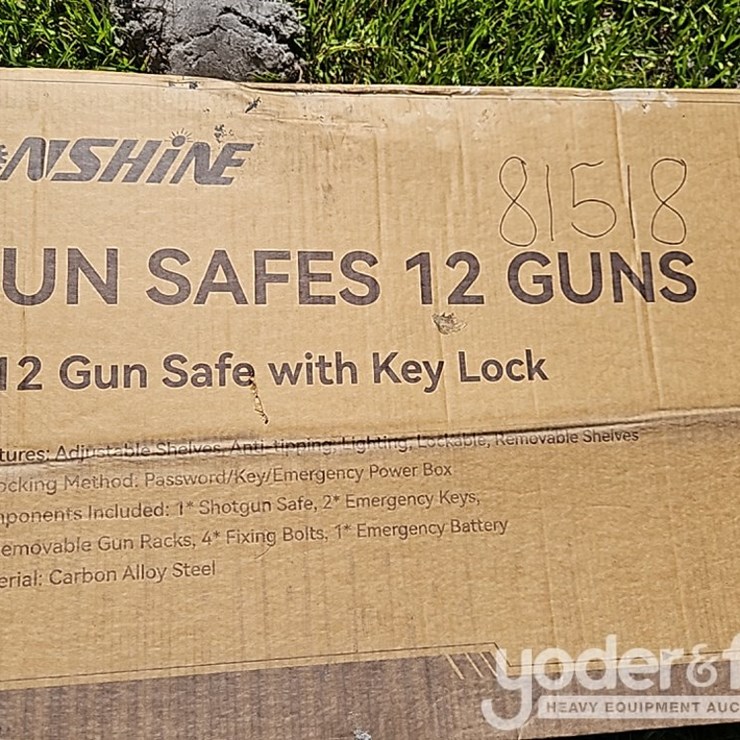 Unused 2026 Onshine 8-12 Gun Safe with Key Lock, 3 Movable Gun Rests, Electronic Lock, Mechanical Key