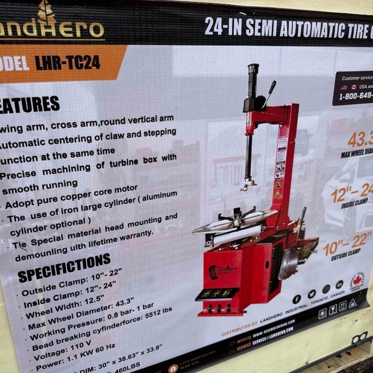 New LandHonor Co 24in Semi-Automatic Tire Changer Model LHR-TC24