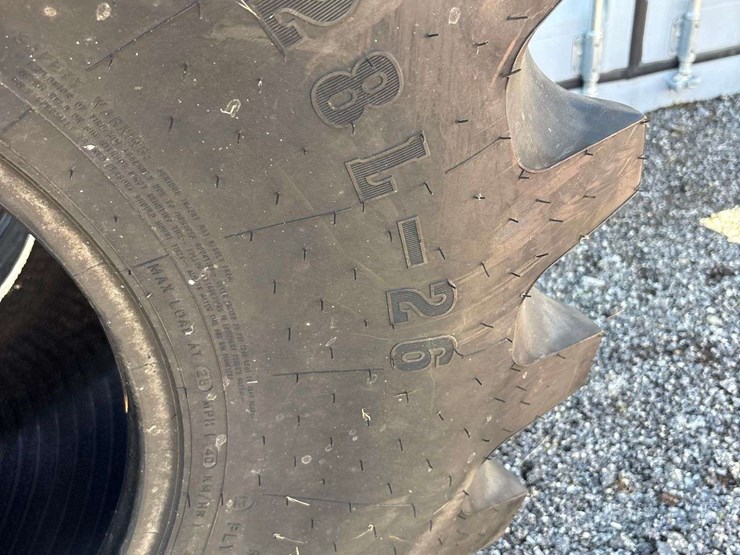 2-new-rear-combine-tires,-28l-26,-firestone-super-all-traction-23,-12-ply,-shed-kept-image-5