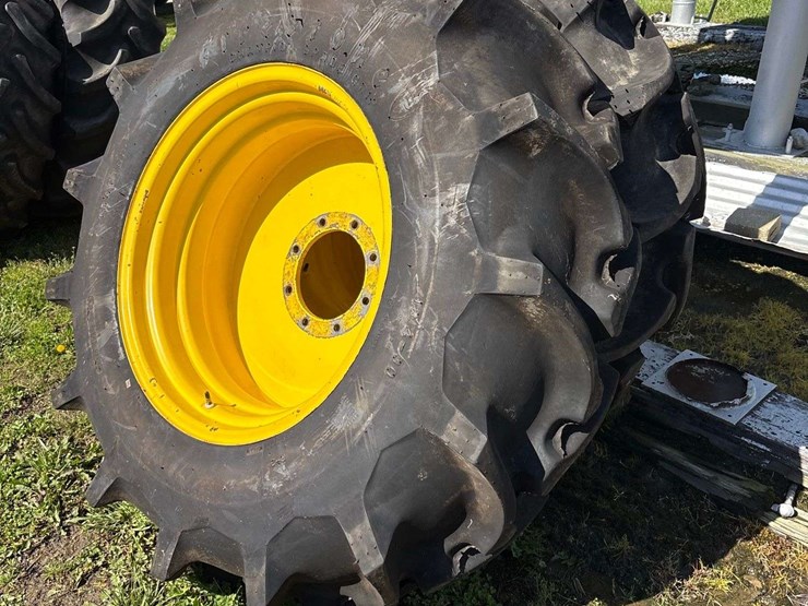 2-firestone-18.4x30-rice-tires-off-jd-combine,-8-lug-image-2