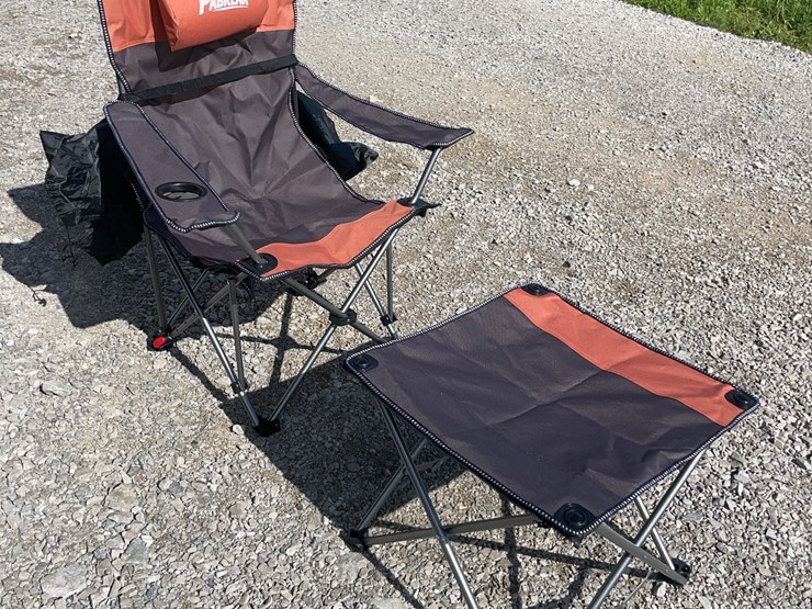 collapsible-camping-chair.-orange-brown.-comes-with-foot-stool-and-storage-bag!-image-2