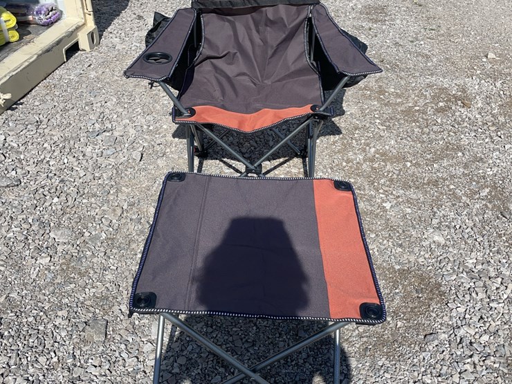 collapsible-camping-chair.-orange-brown.-comes-with-foot-stool-and-storage-bag!-image-1